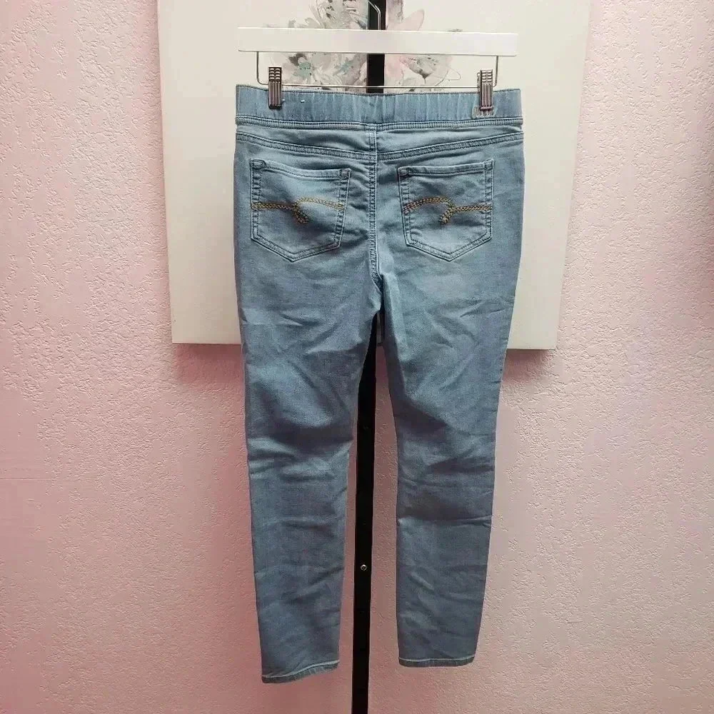 Justice Girls Sequined Heart Mid Rise Pull On Jegging